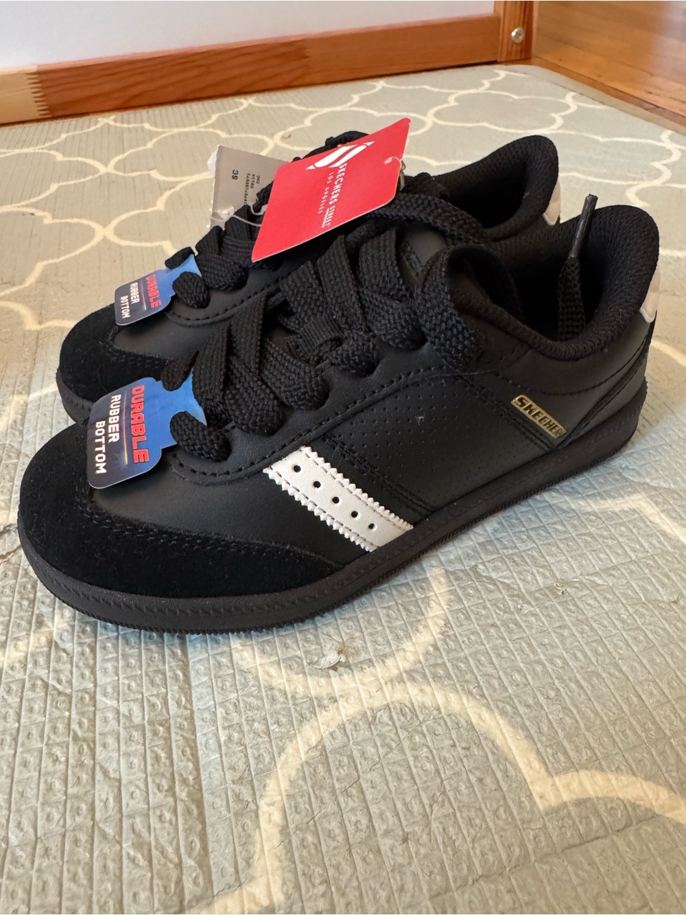 Skechers Kids Black and White Low-Top Sneakers